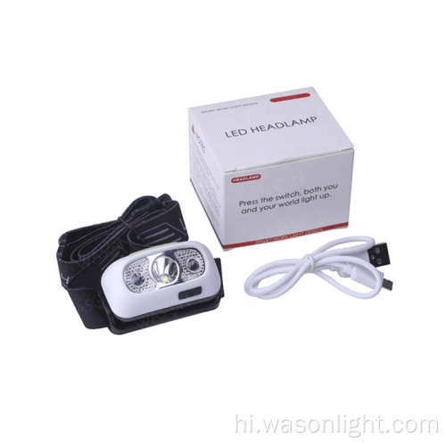 नई सुपर स्मॉल लाइट वेट XPE 3W 250lumens Bright Headlamp LED USB रिचार्जेबल रनिंग, हाइकिंग, कैम्पिंग और साइकिलिंग के लिए